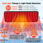Red light therapy wavelength penetration diagram - 660nm epidermis, 850nm dermis, 940nm deep muscle tissue