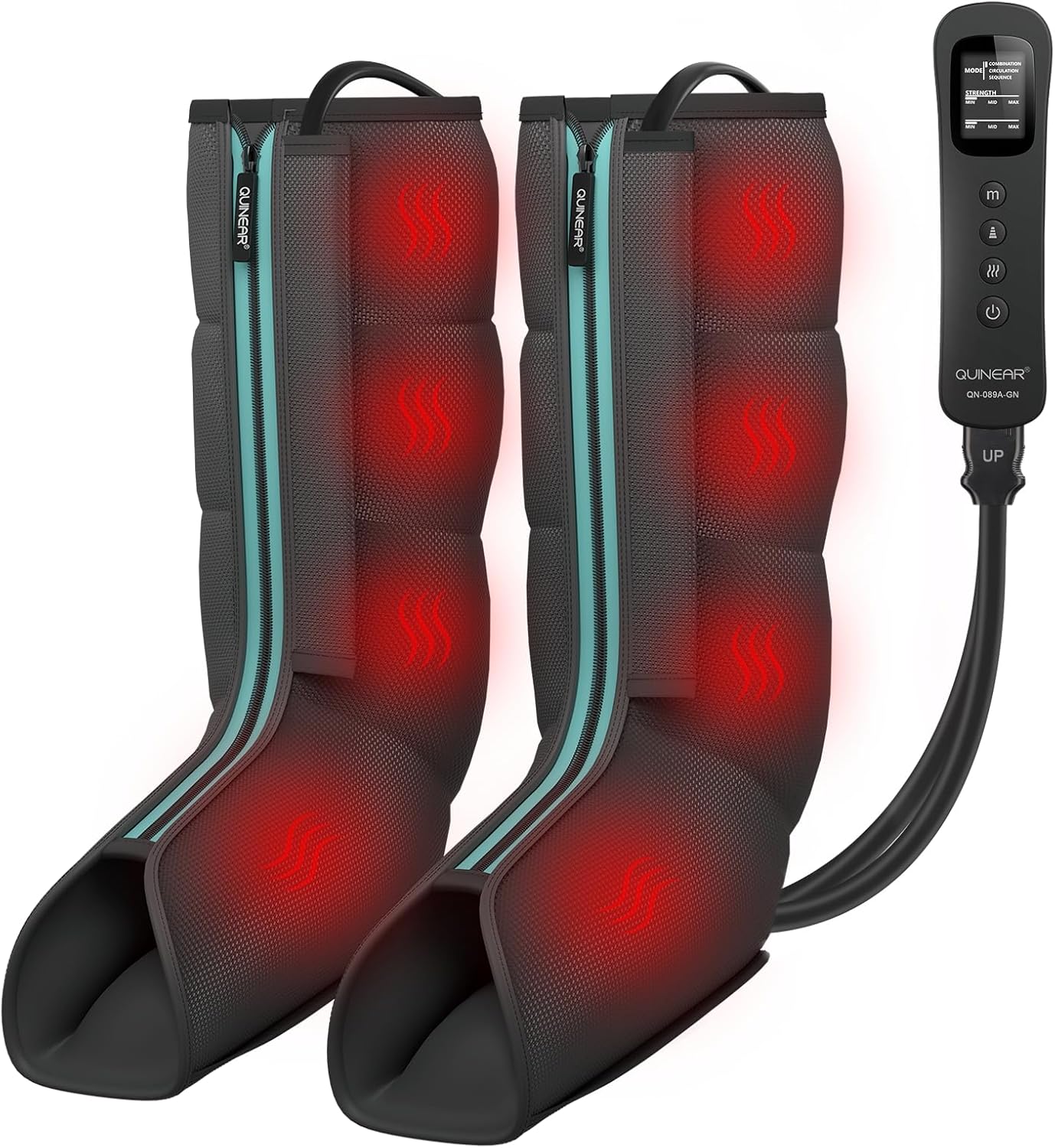QUINEAR leg massager with heat therapy - infrared warming for enhanced circulation