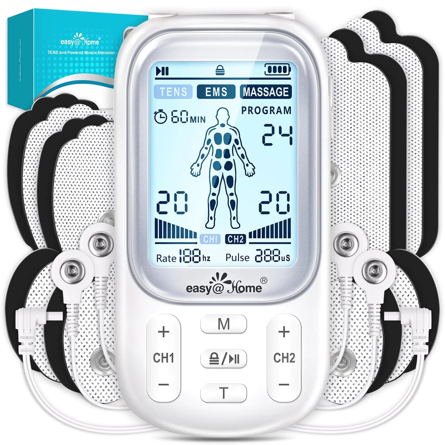 NURSAL 3-in-1 TENS Unit Muscle Stimulator