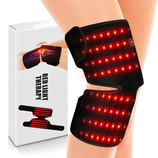 Red light therapy knee wrap product with 96 dual-chip LEDs and USB-C power bank - Recovery Gear
